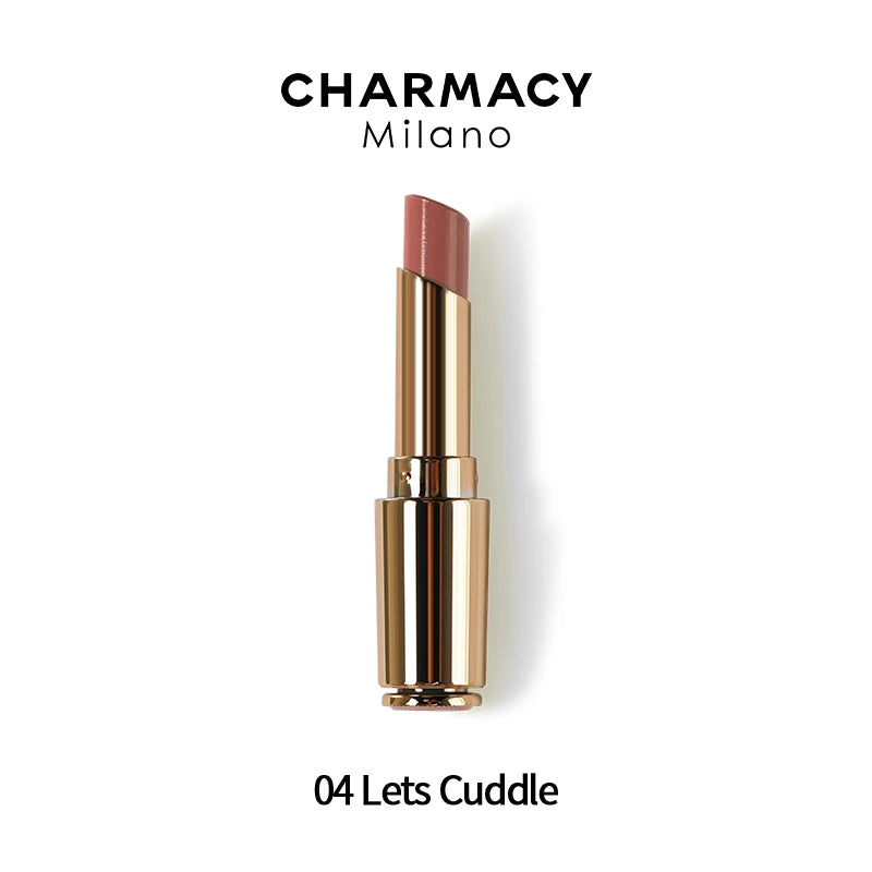 CHARMACY-pintalabios de lujo desnudo y húmedo, 8 colores naturales, fácil de usar, lápiz labial rojo brillante, cosmético de belleza para mujer