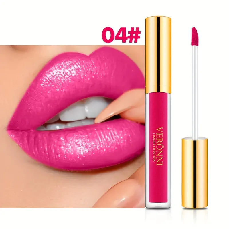 Lápices labiales líquidos con purpurina de 10 colores, brillo de labios brillante, tinte de labios nacarado, resistente al agua, brillo de labios de diamante mate de larga duración