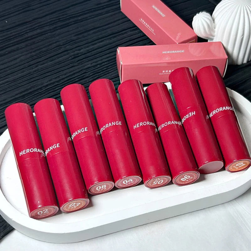 HERORANGE Brillo de labios de alto brillo: larga duración, sin transferencia, acabado de espejo, tinte de labios hidratante aterciopelado para un aspecto natural, veg